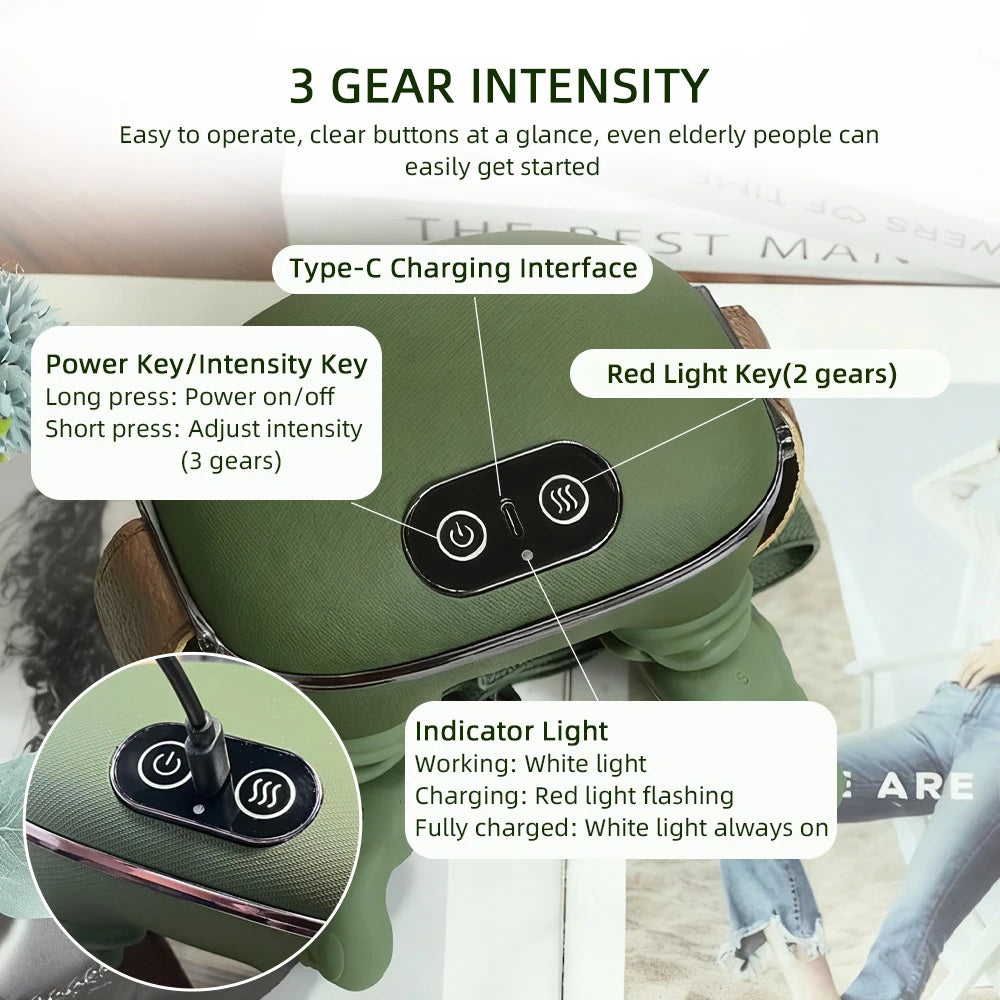 Bionic Neck Shoulder Massager N7 Kneading Massager Shawl 3-Level Modes Neck Cervical Waist Leg Body Muscles Massage Pillow
