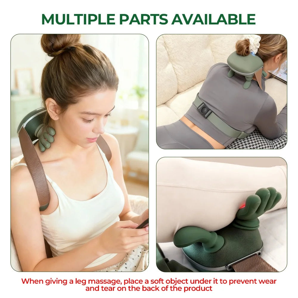 Bionic Neck Shoulder Massager N7 Kneading Massager Shawl 3-Level Modes Neck Cervical Waist Leg Body Muscles Massage Pillow